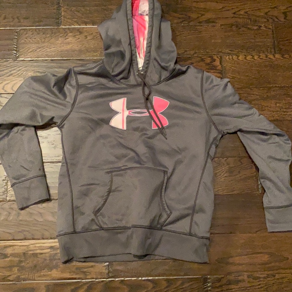 Grey/ pink Under Armour hoodie